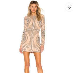 NBD Beige and Silver Mini Dress